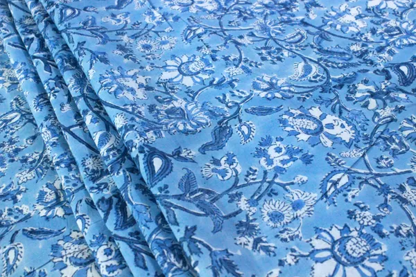 Blue_Cotton_Traditional_Floral_Hand_Block_Print_Unstiched_Material_For_Men's_Kurta_Shirts_&_Women's_Kurti_and_Other_Dress_Material|1375