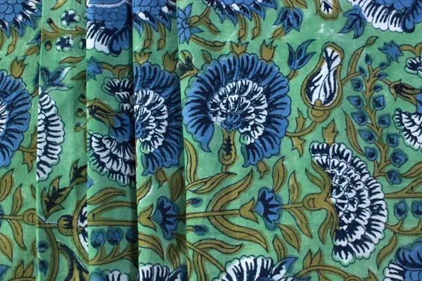 Green_Cotton_Traditional_Floral_Hand_Block_Print_Unstiched_Material_For_Men's_Kurta_Shirts_&_Women's_Kurti_and_Other_Dress_Material|1376