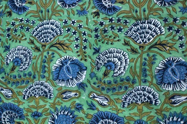 Green_Cotton_Traditional_Floral_Hand_Block_Print_Unstiched_Material_For_Men's_Kurta_Shirts_&_Women's_Kurti_and_Other_Dress_Material|1376