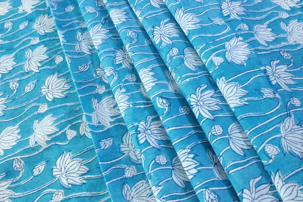 Blue_Cotton_Traditional_Floral_Hand_Block_Print_Unstiched_Material_For_Men's_Kurta_Shirts_&_Women's_Kurti_and_Other_Dress_Material|1378