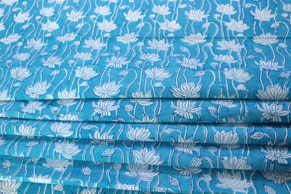 Blue_Cotton_Traditional_Floral_Hand_Block_Print_Unstiched_Material_For_Men's_Kurta_Shirts_&_Women's_Kurti_and_Other_Dress_Material|1378