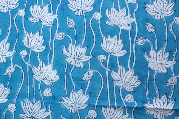 Blue_Cotton_Traditional_Floral_Hand_Block_Print_Unstiched_Material_For_Men's_Kurta_Shirts_&_Women's_Kurti_and_Other_Dress_Material|1378