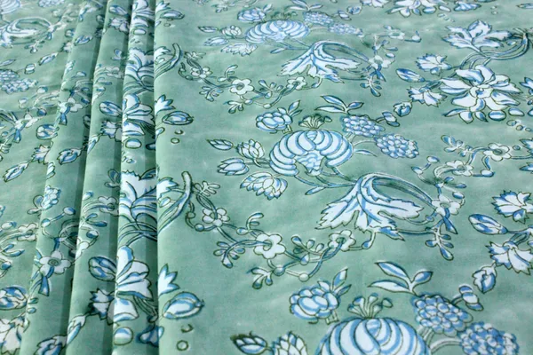 Green_Cotton_Traditional_Floral_Hand_Block_Print_Unstiched_Material_For_Men's_Kurta_Shirts_&_Women's_Kurti_and_Other_Dress_Material|1380