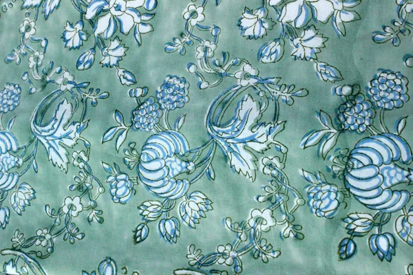 Green_Cotton_Traditional_Floral_Hand_Block_Print_Unstiched_Material_For_Men's_Kurta_Shirts_&_Women's_Kurti_and_Other_Dress_Material|1380