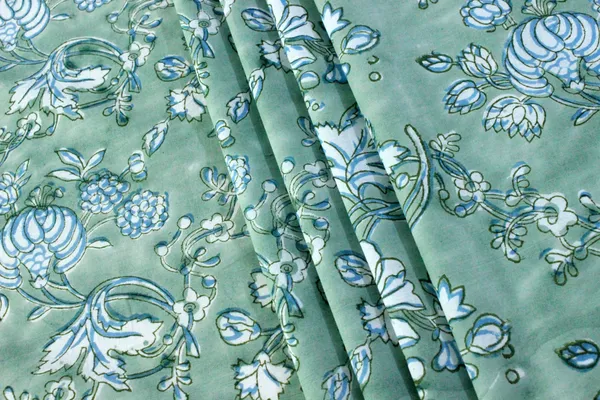Green_Cotton_Traditional_Floral_Hand_Block_Print_Unstiched_Material_For_Men's_Kurta_Shirts_&_Women's_Kurti_and_Other_Dress_Material|1380