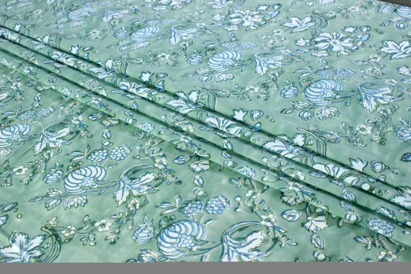 Green_Cotton_Traditional_Floral_Hand_Block_Print_Unstiched_Material_For_Men's_Kurta_Shirts_&_Women's_Kurti_and_Other_Dress_Material|1380