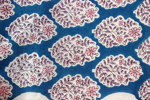 Blue_Cotton_Traditional_Floral_Hand_Block_Print_Unstiched_Material_For_Men's_Kurta_Shirts_&_Women's_Kurti_and_Other_Dress_Material|1381
