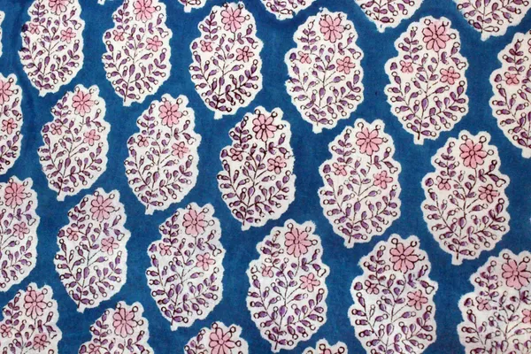 Blue_Cotton_Traditional_Floral_Hand_Block_Print_Unstiched_Material_For_Men's_Kurta_Shirts_&_Women's_Kurti_and_Other_Dress_Material|1381