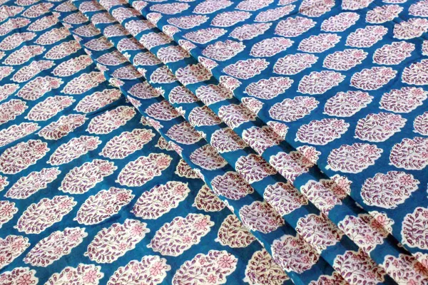 Blue_Cotton_Traditional_Floral_Hand_Block_Print_Unstiched_Material_For_Men's_Kurta_Shirts_&_Women's_Kurti_and_Other_Dress_Material|1381