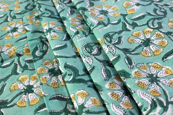 Green_Cotton_Traditional_Floral_Hand_Block_Print_Unstiched_Material_For_Men's_Kurta_Shirts_&_Women's_Kurti_and_Other_Dress_Material|1383
