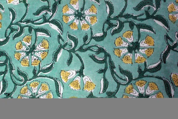 Green_Cotton_Traditional_Floral_Hand_Block_Print_Unstiched_Material_For_Men's_Kurta_Shirts_&_Women's_Kurti_and_Other_Dress_Material|1383
