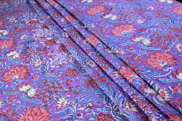 Purple_Cotton_Traditional_Floral_Hand_Block_Print_Unstiched_Material_For_Men's_Kurta_Shirts_&_Women's_Kurti_and_Other_Dress_Material|1385