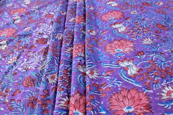 Purple_Cotton_Traditional_Floral_Hand_Block_Print_Unstiched_Material_For_Men's_Kurta_Shirts_&_Women's_Kurti_and_Other_Dress_Material|1385