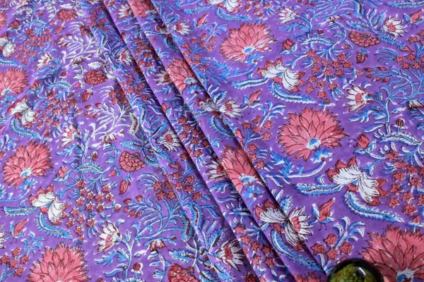 Purple_Cotton_Traditional_Floral_Hand_Block_Print_Unstiched_Material_For_Men's_Kurta_Shirts_&_Women's_Kurti_and_Other_Dress_Material|1385