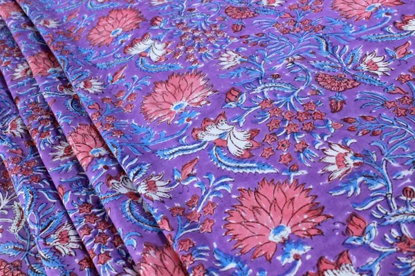 Purple_Cotton_Traditional_Floral_Hand_Block_Print_Unstiched_Material_For_Men's_Kurta_Shirts_&_Women's_Kurti_and_Other_Dress_Material|1385
