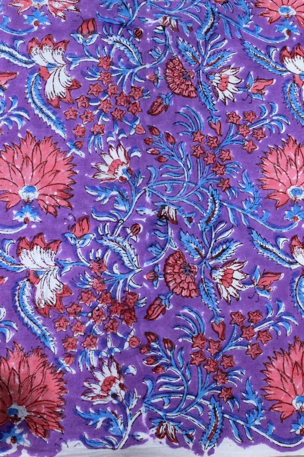 Purple_Cotton_Traditional_Floral_Hand_Block_Print_Unstiched_Material_For_Men's_Kurta_Shirts_&_Women's_Kurti_and_Other_Dress_Material|1385