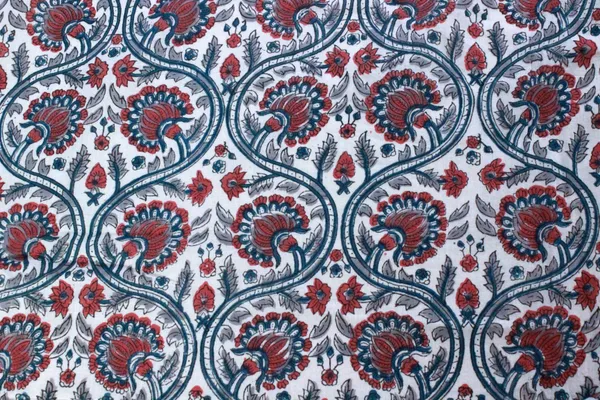 Blue_Cotton_Traditional_Floral_Hand_Block_Print_Unstiched_Material_For_Men's_Kurta_Shirts_&_Women's_Kurti_and_Other_Dress_Material|1386