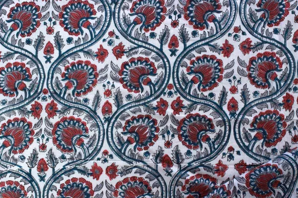 Blue_Cotton_Traditional_Floral_Hand_Block_Print_Unstiched_Material_For_Men's_Kurta_Shirts_&_Women's_Kurti_and_Other_Dress_Material|1386