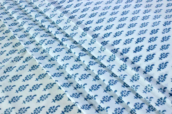 Blue_Cotton_Traditional_Floral_Hand_Block_Print_Unstiched_Material_For_Men's_Kurta_Shirts_&_Women's_Kurti_and_Other_Dress_Material|1390