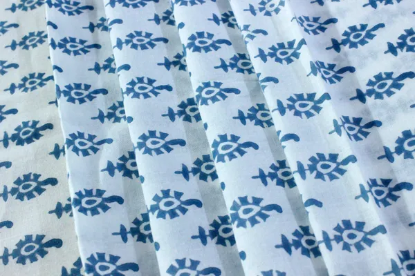 Blue_Cotton_Traditional_Floral_Hand_Block_Print_Unstiched_Material_For_Men's_Kurta_Shirts_&_Women's_Kurti_and_Other_Dress_Material|1390