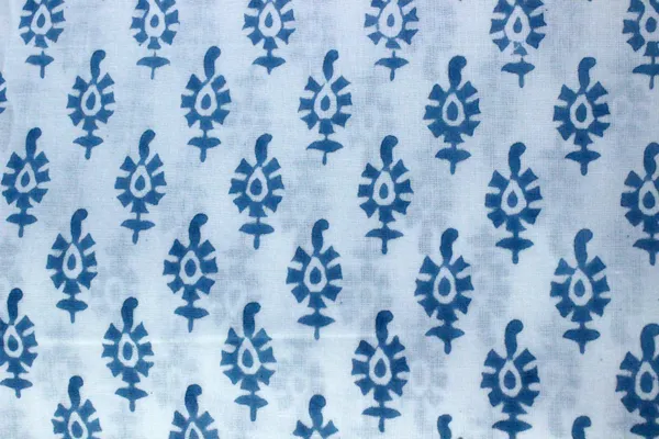 Blue_Cotton_Traditional_Floral_Hand_Block_Print_Unstiched_Material_For_Men's_Kurta_Shirts_&_Women's_Kurti_and_Other_Dress_Material|1390