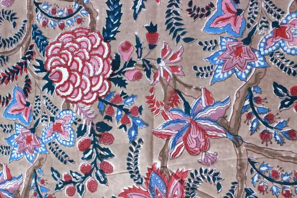 Brown_Cotton_Traditional_Floral_Hand_Block_Print_Unstiched_Material_For_Men's_Kurta_Shirts_&_Women's_Kurti_and_Other_Dress_Material|1391
