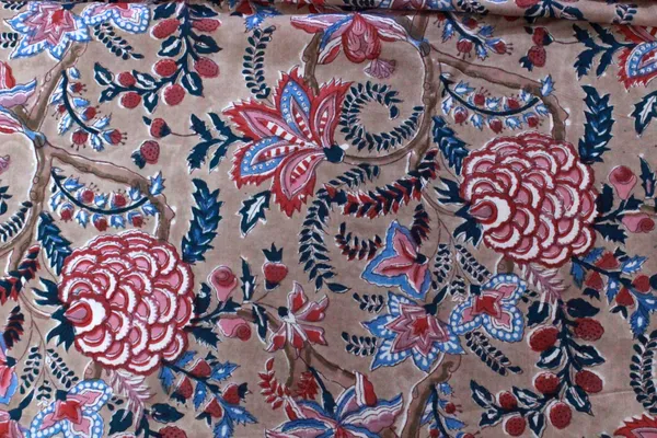 Brown_Cotton_Traditional_Floral_Hand_Block_Print_Unstiched_Material_For_Men's_Kurta_Shirts_&_Women's_Kurti_and_Other_Dress_Material|1391