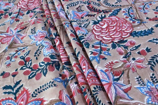 Brown_Cotton_Traditional_Floral_Hand_Block_Print_Unstiched_Material_For_Men's_Kurta_Shirts_&_Women's_Kurti_and_Other_Dress_Material|1391