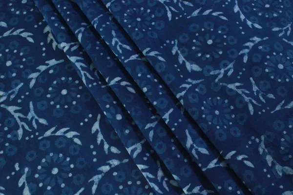 Blue_Cotton_Traditional_Floral_Hand_Block_Print_Unstiched_Material_For_Men's_Kurta_Shirts_&_Women's_Kurti_and_Other_Dress_Material|1393