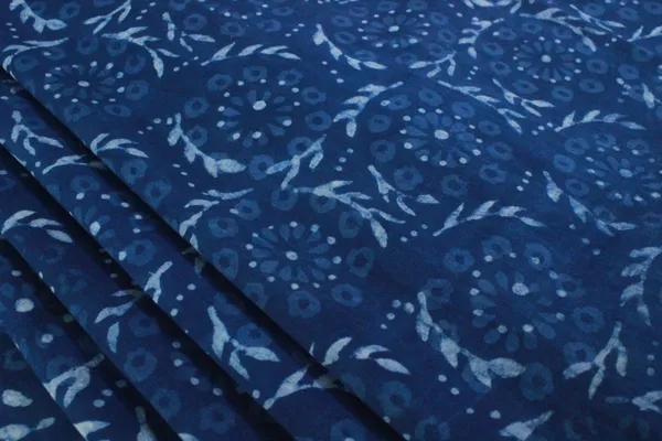 Blue_Cotton_Traditional_Floral_Hand_Block_Print_Unstiched_Material_For_Men's_Kurta_Shirts_&_Women's_Kurti_and_Other_Dress_Material|1393