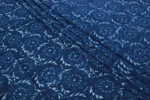 Blue_Cotton_Traditional_Floral_Hand_Block_Print_Unstiched_Material_For_Men's_Kurta_Shirts_&_Women's_Kurti_and_Other_Dress_Material|1393