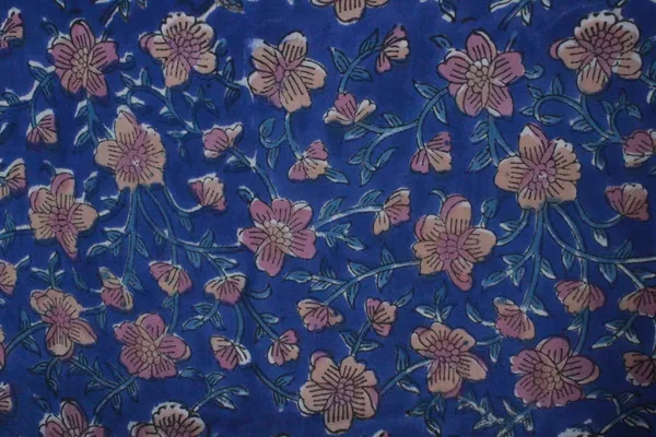 Blue_Cotton_Traditional_Floral_Hand_Block_Print_Unstiched_Material_For_Men's_Kurta_Shirts_&_Women's_Kurti_and_Other_Dress_Material|1397