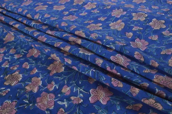Blue_Cotton_Traditional_Floral_Hand_Block_Print_Unstiched_Material_For_Men's_Kurta_Shirts_&_Women's_Kurti_and_Other_Dress_Material|1397