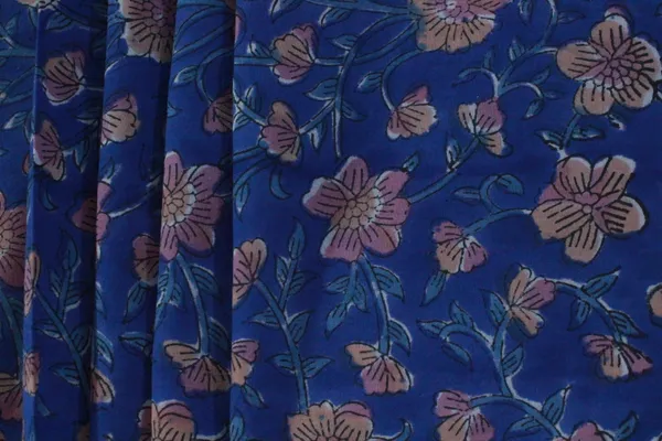 Blue_Cotton_Traditional_Floral_Hand_Block_Print_Unstiched_Material_For_Men's_Kurta_Shirts_&_Women's_Kurti_and_Other_Dress_Material|1397
