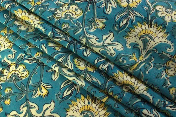 Blue_Cotton_Traditional_Floral_Hand_Block_Print_Unstiched_Material_For_Men's_Kurta_Shirts_&_Women's_Kurti_and_Other_Dress_Material|1403