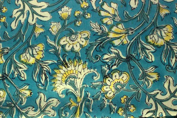Blue_Cotton_Traditional_Floral_Hand_Block_Print_Unstiched_Material_For_Men's_Kurta_Shirts_&_Women's_Kurti_and_Other_Dress_Material|1403