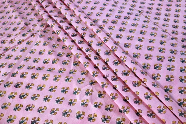 Pink_Cotton_Traditional_Floral_Hand_Block_Print_Unstiched_Material_For_Men's_Kurta_Shirts_&_Women's_Kurti_and_Other_Dress_Material|1407