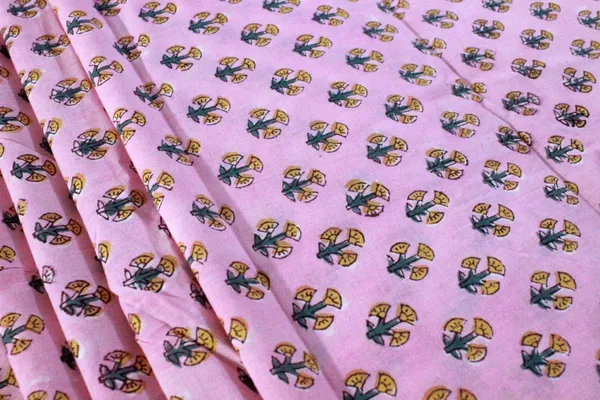 Pink_Cotton_Traditional_Floral_Hand_Block_Print_Unstiched_Material_For_Men's_Kurta_Shirts_&_Women's_Kurti_and_Other_Dress_Material|1407