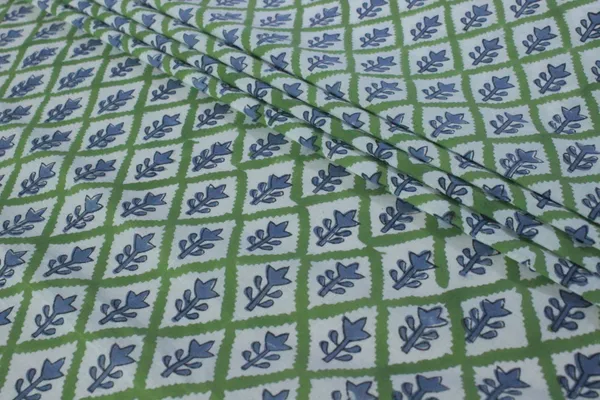 Blue_Cotton_Traditional_Floral_Hand_Block_Print_Unstiched_Material_For_Men's_Kurta_Shirts_&_Women's_Kurti_and_Other_Dress_Material
