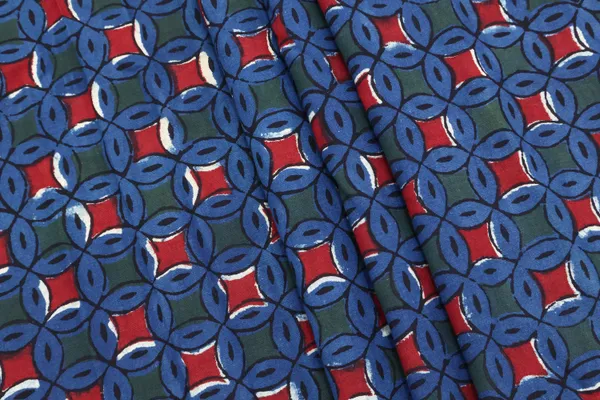Blue_Cotton_Traditional_Floral_Hand_Block_Print_Unstiched_Material_For_Men's_Kurta_Shirts_&_Women's_Kurti_and_Other_Dress_Material