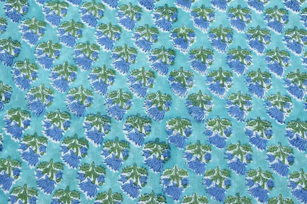 Blue_Cotton_Traditional_Floral_Hand_Block_Print_Unstiched_Material_For_Men's_Kurta_Shirts_&_Women's_Kurti_and_Other_Dress_Material