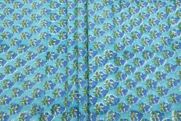 Blue_Cotton_Traditional_Floral_Hand_Block_Print_Unstiched_Material_For_Men's_Kurta_Shirts_&_Women's_Kurti_and_Other_Dress_Material