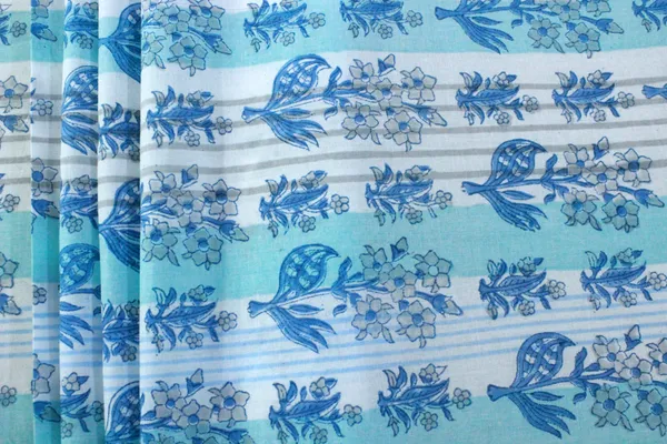 Blue_and_white_colour_pure_cotton_block_print_kurti_fabric,_dress_material