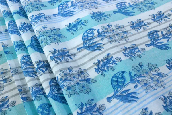 Blue_and_white_colour_pure_cotton_block_print_kurti_fabric,_dress_material