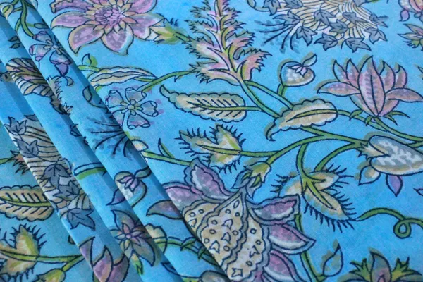 Blue_and_Pink_colour_pure_cotton_block_print_kurti_fabric,_dress_material