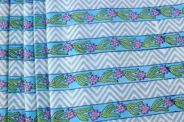 Blue_and_white_colour_pure_cotton_block_print_kurti_fabric,_dress_material