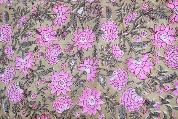 Brown_and_Pink_colour_pure_cotton_block_print_kurti_fabric,_dress_material