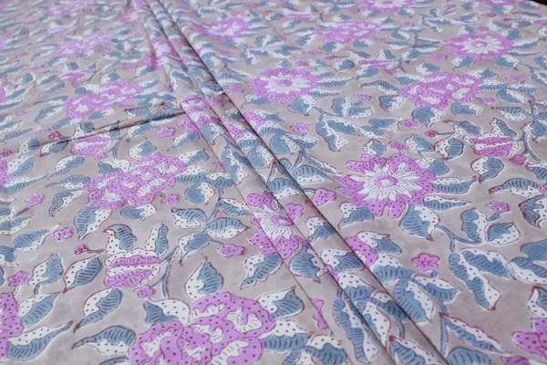 Brown_Cotton_Traditional_Floral_Hand_Block_Print_Unstiched_Material_For_Men's_Kurta_Shirts_&_Women's_Kurti_and_Other_Dress_Material