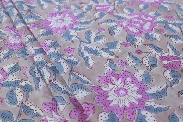 Brown_Cotton_Traditional_Floral_Hand_Block_Print_Unstiched_Material_For_Men's_Kurta_Shirts_&_Women's_Kurti_and_Other_Dress_Material