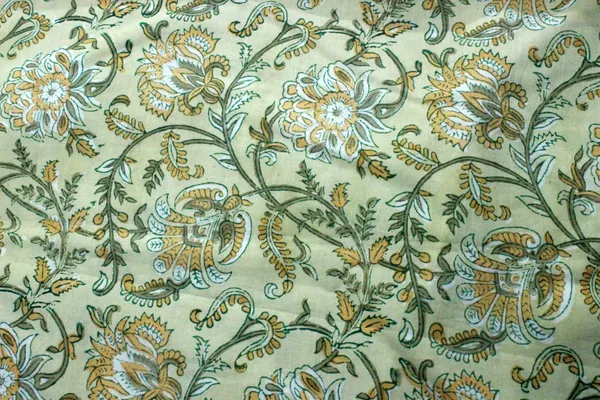 Yellow_and_Green_colour_pure_cotton_block_print_kurti_fabric,_dress_material